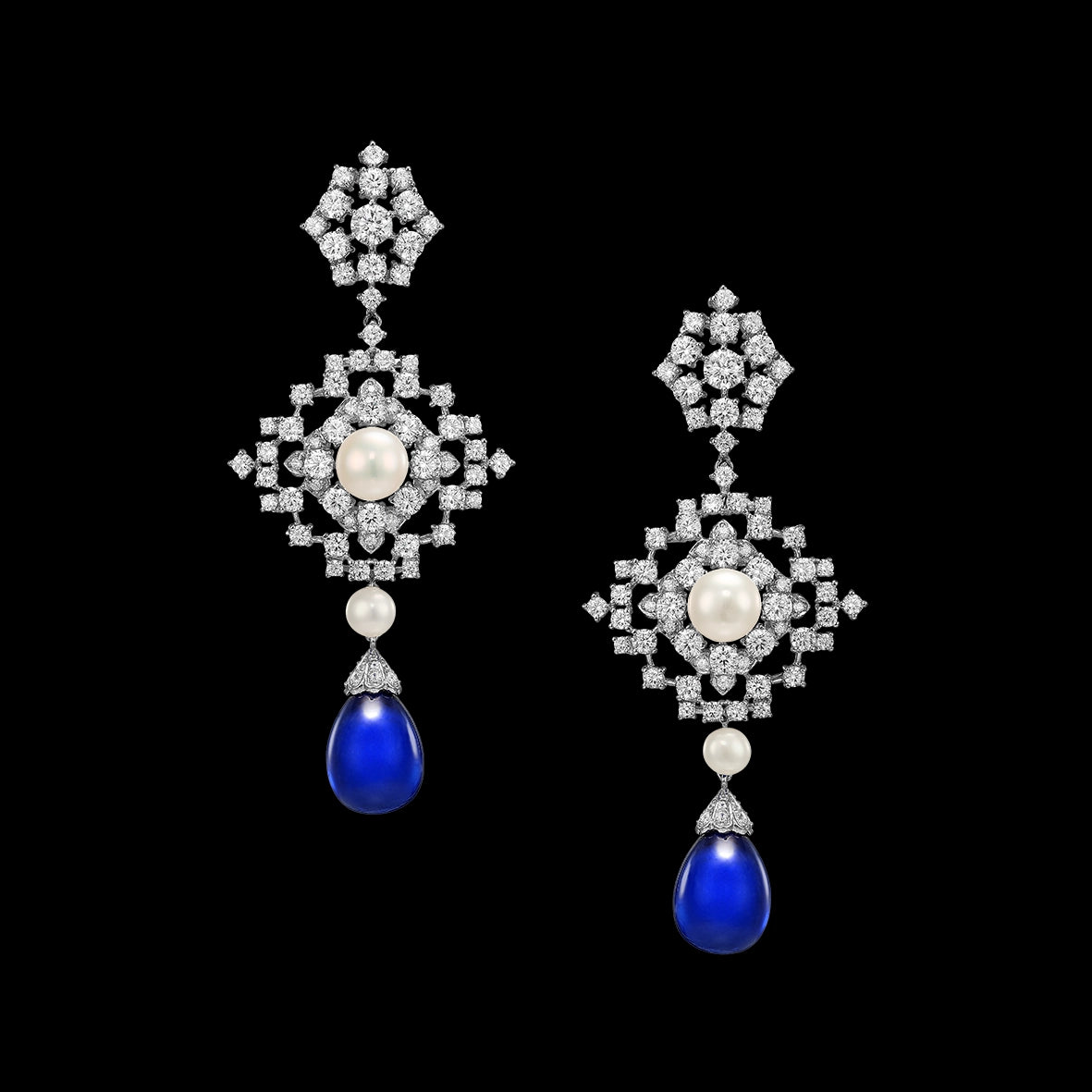 Royal Blue Pixelise Earrings